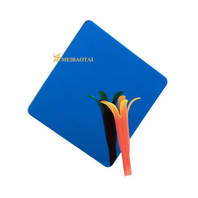 Mirror Finish PVD Blue Coated Coloured Stainless Steel Sheet 0.65mm Độ dày để sử dụng trang trí