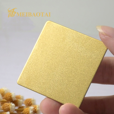 Tấm thép không gỉ ASTM Gold Pvd, Tấm trang trí Ss phun cát