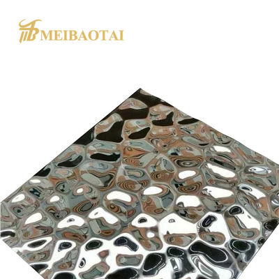 Giá tốt Tấm thép không gỉ hoàn thiện gương bạc dày 0.65mm vân nước tiêu chuẩn DIN cho tường và trần trang trí trực tuyến