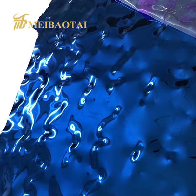 0.55mm Độ dày màu xanh PVD phủ lấp gương kết thúc nước sóng Stainless Steel tấm cho các ứng dụng trang trí