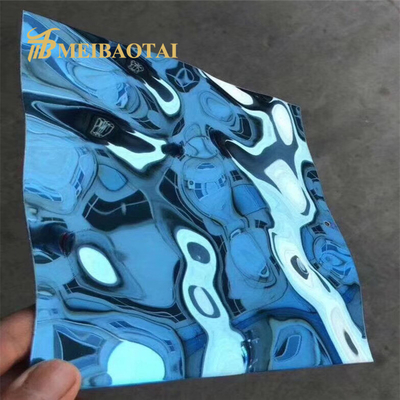 Gương vàng bốn chân Trang trí sóng nước Tấm thép không gỉ