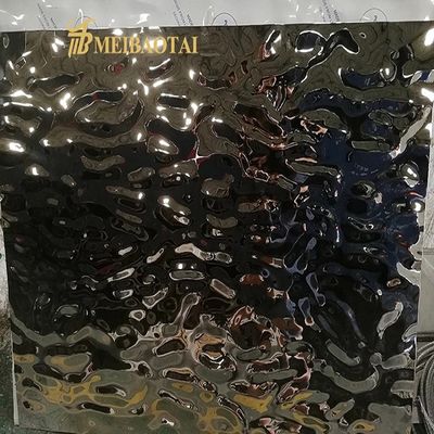 PVC phủ 304 Stainless Steel Water Ripple Sheet với Silver Mirror Finish cho Trần và Bức tường