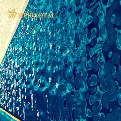 Giá tốt Tấm gợn nước màu xanh lam bằng thép không gỉ 201 dày 0,65mm để trang trí trần trực tuyến