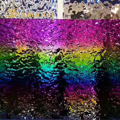 Tấm thép không gỉ gợn nước có độ dày 0,65mm PVD Rainbow để trang trí tường nhà bếp