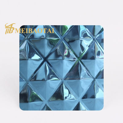 Giá tốt Bảng thép không gỉ màu xanh PVD được phủ đúc với lớp phim PVC 7C hạng 201 cho các ứng dụng trang trí trực tuyến