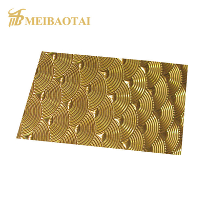Tấm thép không gỉ 7C PVC nổi, Tấm vàng Ss Chiều dài 8ft