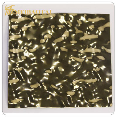 Gold Mirror Embossed Stainless Steel Sheet 0.85mm Độ dày 3048mm Chiều dài Bảng kim loại trang trí
