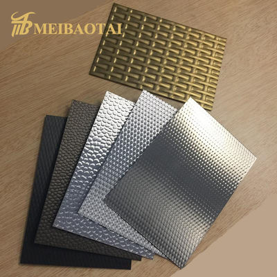 Giá tốt Tấm thép không gỉ mạ vàng, bạc, vàng hồng, dập nổi với độ dày 0.85mm và xử lý bề mặt gương/dập nổi trực tuyến