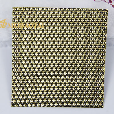 Giá tốt Tấm thép không gỉ dập nổi trang trí tường họa tiết tổ ong vàng dày 0.85mm trực tuyến