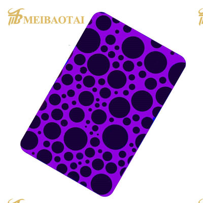 Giá tốt. Pvd Màu tím đánh bóng Tấm thép không gỉ khắc với phim Novancel trực tuyến