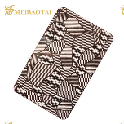 Vàng hồng Đen gương khắc tấm thép không gỉ 304 lớp 1.15mm Độ dày 1219x3048mm