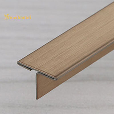 Giá tốt Thanh nẹp góc chữ T Inox 304 hoàn thiện hairline phủ PVD màu đồng trực tuyến