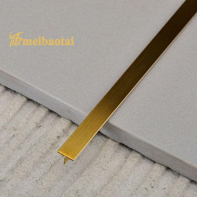 Giá tốt Chân gờ gạch thép không gỉ hairline mạ PVD vàng tiêu chuẩn JIS T15X2048mm trực tuyến