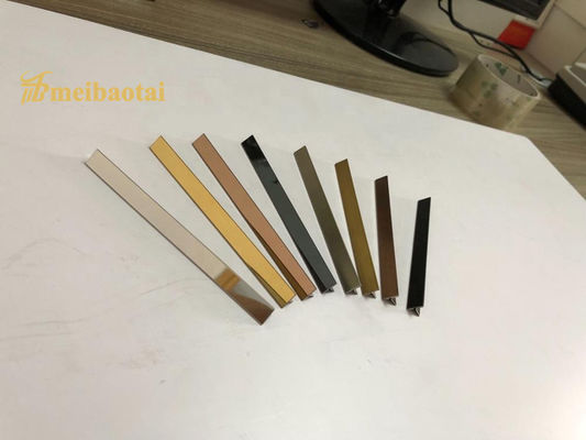 Giá tốt Thanh nẹp góc kim loại hình chữ T bằng thép không gỉ 304 hoàn thiện gương vàng trực tuyến