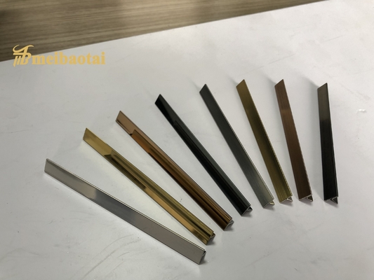 T Slot trang trí gạch thép không gỉ trang trí gương màu và chân tóc
