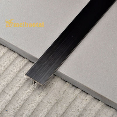 Giá tốt 304 Thép không gỉ T Hình dạng nẹp gạch với bề mặt hairline và lớp phủ PVD đen trực tuyến