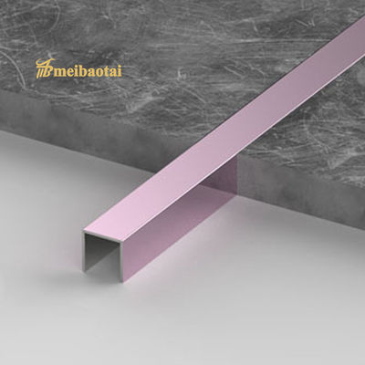 Giá tốt Thanh nẹp gạch thép không gỉ phủ PVD màu tím U15mm dày 0.65mm dùng trang trí sàn trực tuyến