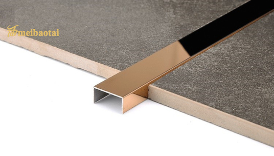3048MM Chiều dài Gương Ngói Trim PVD Vàng hồng Thép không gỉ U Trim