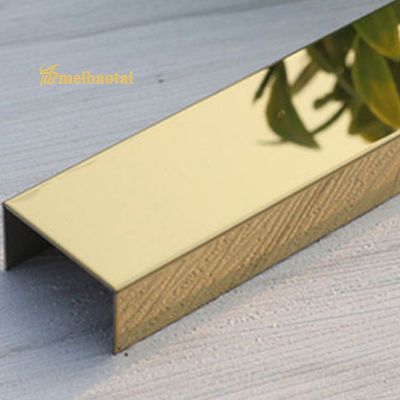 Giá tốt 7c PVC Film 304 Thép không gỉ Bề mặt gương Viền gạch chữ U cho cạnh ốp tường và trang trí tường trực tuyến