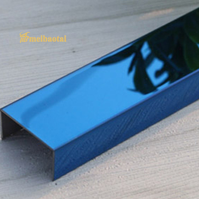 Tấm trang trí bằng thép không gỉ trang trí 20mm, Tấm trang trí bằng thép không gỉ màu xanh PVD