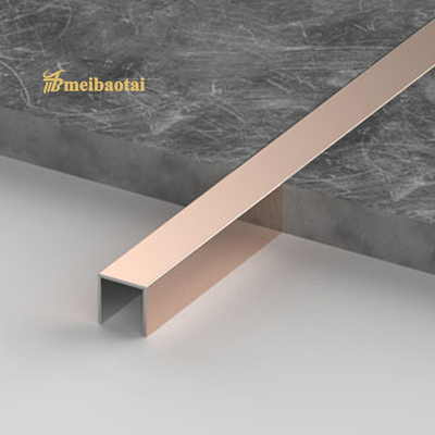 Decorative U Slot Stainless Steel Tile Trim Color Mirror Finished Grade 201