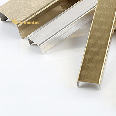 U Slot Tile bằng thép không gỉ Trim 201 304 màu Hồ sơ hoàn thiện nổi