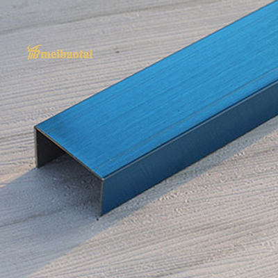 Tấm lát bằng thép không gỉ màu xanh PVD Chiều rộng 8mm Chiều dày 0,85mm