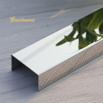 Giá tốt U10 Viền gạch thép không gỉ chải PVD phủ 2438mm dùng để bảo vệ tường và sàn trực tuyến
