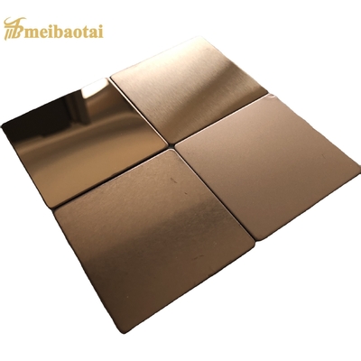 Rose Gold Mirror Hairline Tấm thép không gỉ cán nguội Tấm thép bền vững