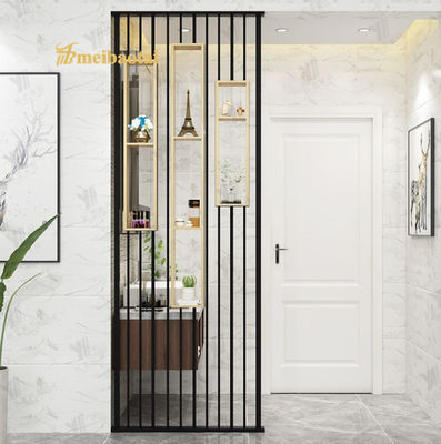 Giá tốt Vách ngăn phòng bằng thép không gỉ mạ đen PVD loại 201, kích thước tùy chỉnh cho gia đình và khách sạn trực tuyến