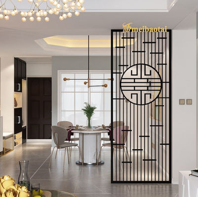 Giá tốt Laser Cutting PVD Màu đen phủ Stainless Steel Room Divider với kích thước tùy chỉnh trực tuyến