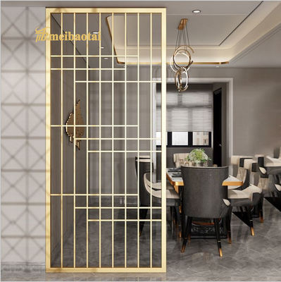 Giá tốt 201 Stainless Steel Room Divider với kết thúc tóc vàng và phim PVC 70 micron cho không gian hiện đại trực tuyến