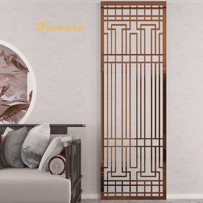 Giá tốt Ss304 201 Rose Gold Hairline Stainless Steel Room Divider Trang trí tường trực tuyến