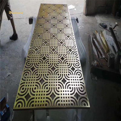 Giá tốt Vách ngăn phòng bằng kim loại phủ đồng vàng, cắt CNC bằng nhôm, kích thước tùy chỉnh trực tuyến