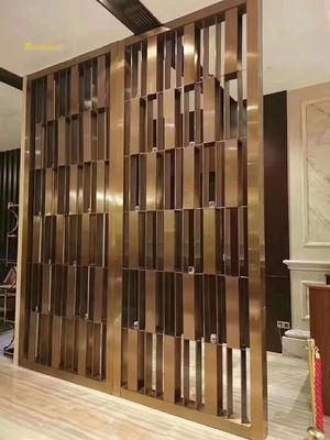Giá tốt 30mm Độ dày PVD Rose phủ Stainless Steel Room Divider Metal Privacy Screen với kích thước tùy chỉnh trực tuyến
