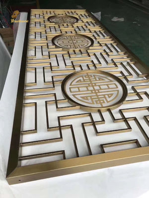 Giá tốt Ss304 Stainless Steel Room Divider màu vàng trang trí tường tóc trực tuyến