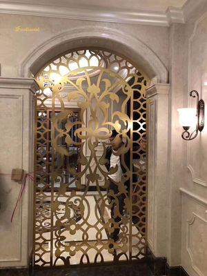 Giá tốt Màu đồng Tùy chỉnh kim loại phòng phân vùng ngăn cách trang trí cho khách sạn trực tuyến