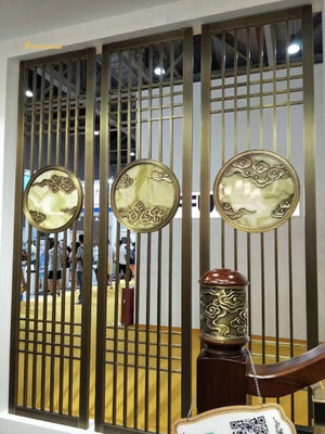 SS304 201 Vàng Lớp tóc Stainless Steel Screen Decoration Khách sạn, Bức tường, Nhà hàng