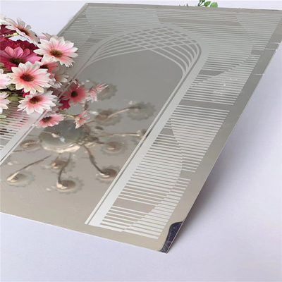 Thang máy SuS304 Tấm gương bằng thép không gỉ khắc hoa văn Chiều dài 8ft