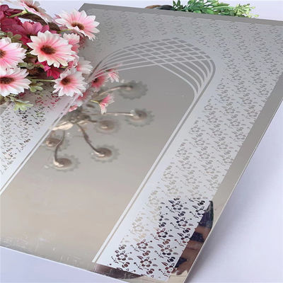 Giá tốt Tấm thép không gỉ 201 khắc gương, kích thước 1219x3048mm, ứng dụng cho thiết kế hiện đại trực tuyến