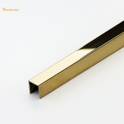 Decorative U Slot Stainless Steel Tile Trim Color Mirror Finished Grade 201