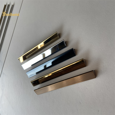 304 T khe cắm thép không gỉ Tile Trim Gold Mirror Finish Profiles trang trí