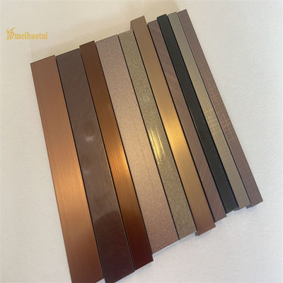 Màu sắc Hairline hoàn thành 304 thép không gỉ gạch Trim U6 U8 U12 Profile cho trang trí