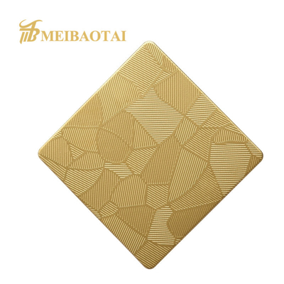 SS304 201 Màu vàng Bảng thép không gỉ đúc để trang trí tường