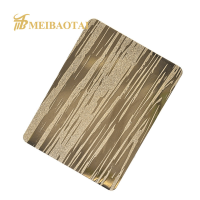Mô hình hạt gỗ Tấm thép không gỉ dập nổi Tường trang trí