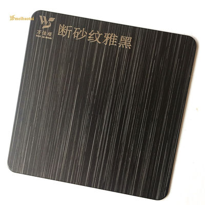 Giá tốt Bảng thép không gỉ màu đen PVD phủ 4x8 tóc với độ dày 0,65mm cho trang trí kiến trúc trực tuyến
