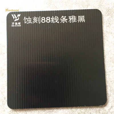 Tấm thép không gỉ đen PVD bền màu khắc hoa văn 1219x3048mm dùng trang trí trần tường