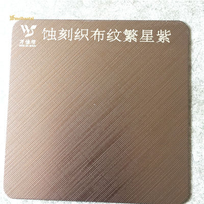 Giá tốt Màu tím chống ngón tay in khắc tấm thép không gỉ 0.65mm Độ dày 1219x3048mm Kích thước cho cửa trang trí trực tuyến